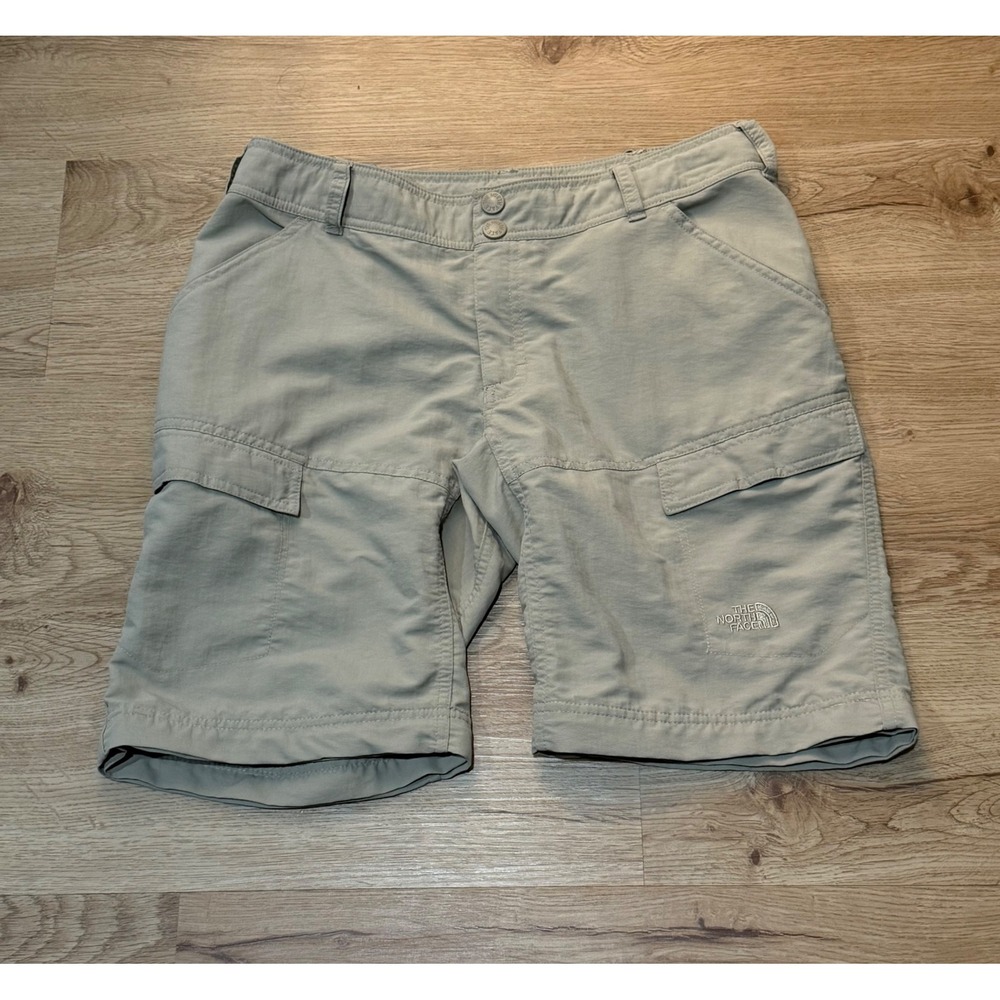 The North Face Women's Khaki Nylon Cargo Hiking Shorts Tan Size 8 Regular